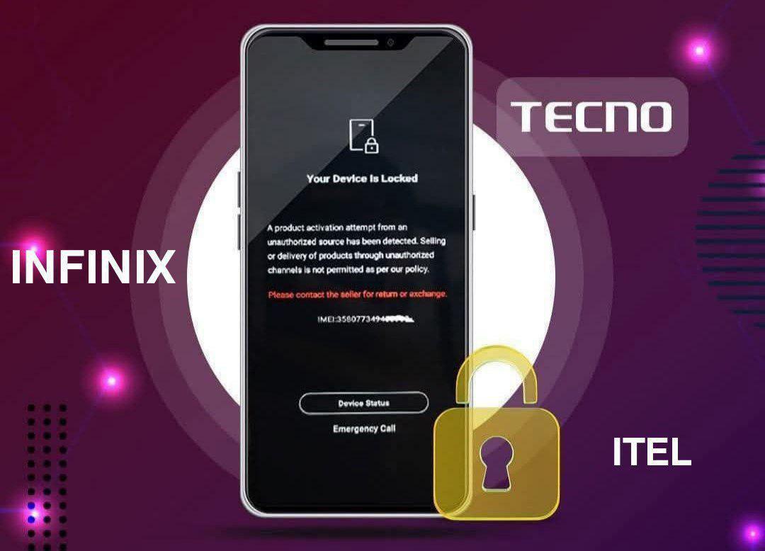 Tecno/iTel/Infinix MDM Remove Permanent Unlock By Imei Lock Pic 24-72 max (Saturday–Sunday: Server Off)  Premium Service